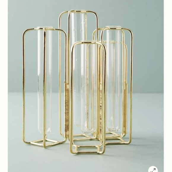 Anthropologie Staggered Gold Vase - Picture 3 of 3